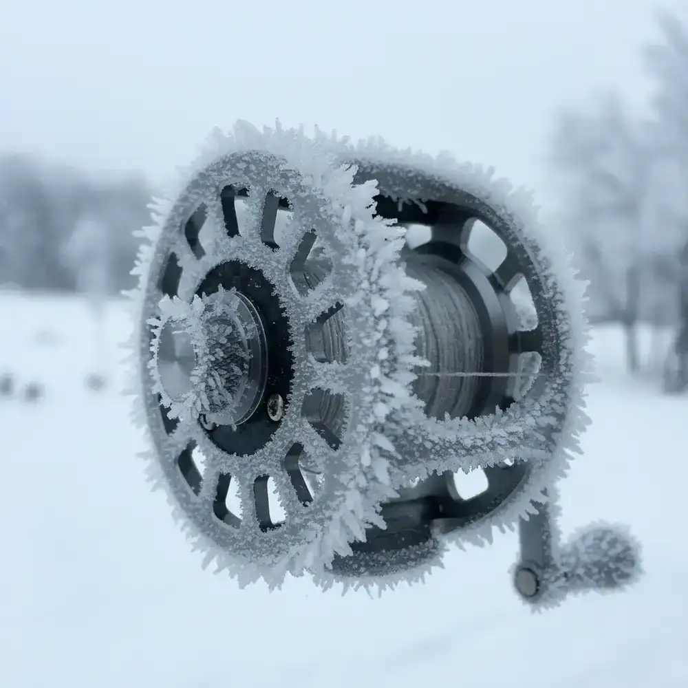 Frost covered inline ice reel
