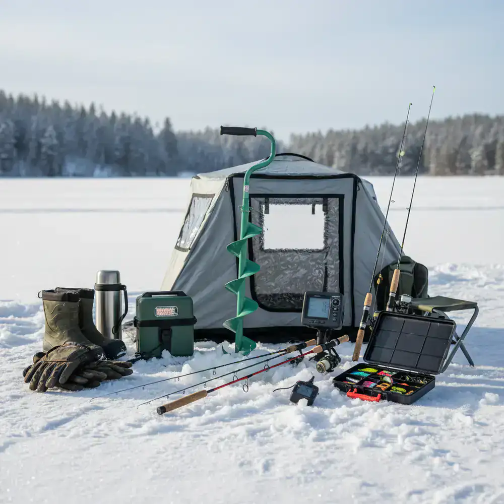 Assortment of top-tier ice fishing gear