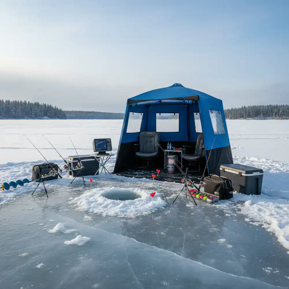 Preparing tackle and organizing gear for a trip